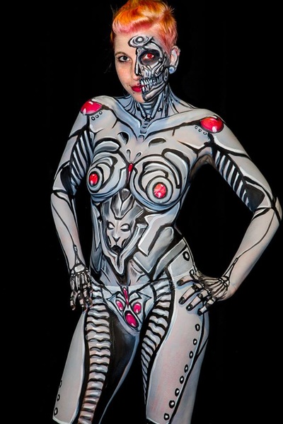 robot android body paint