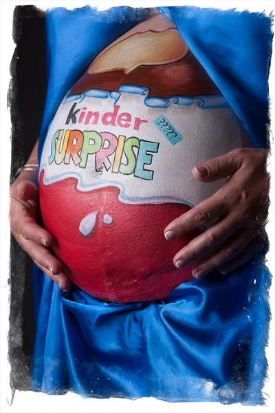 kinder surprise belly painting