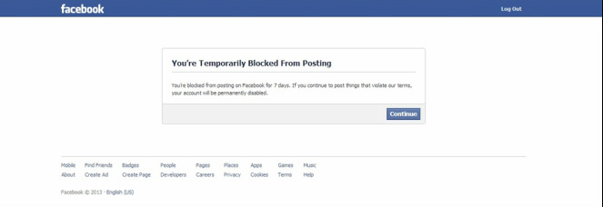 you're temporarily blocked from posting