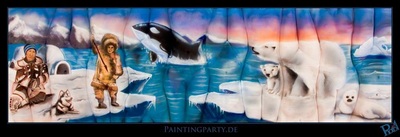 multiple illusion Antarctica landscape body paint