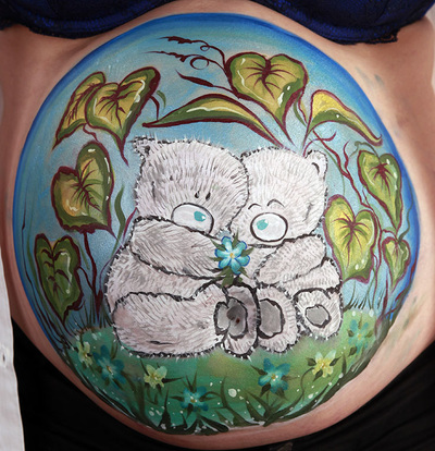 teddy bears belly painting