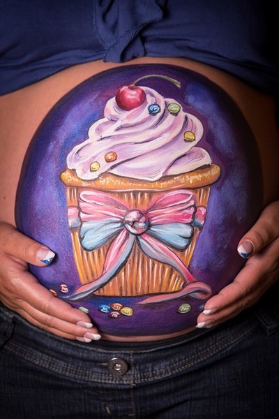 cupcake belly painting