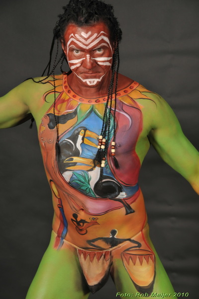 tropical Africa body paint