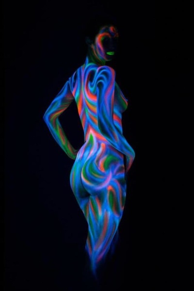 fluo fluorescent black light uv body paint