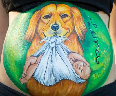 dog belly painting