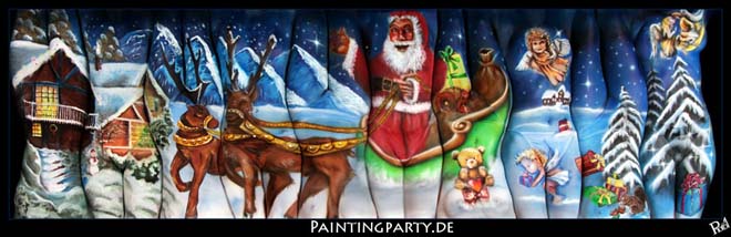 multiple bodies painting christmas lynn schockmel