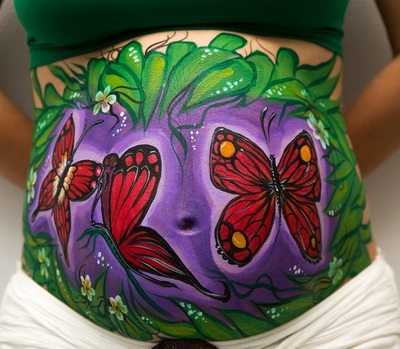 butterfly belly painting