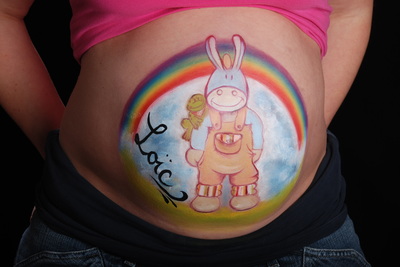 rainbow belly painting