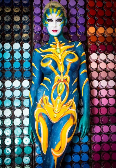organic abstract body paint