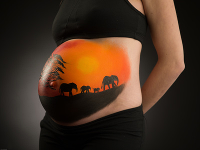 africa belly painting