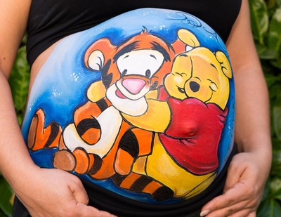 winnie pooh belly painting