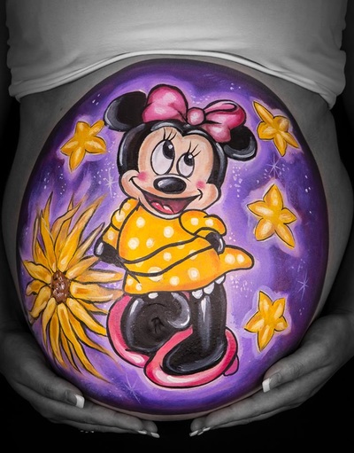 minnie mouse belly painting
