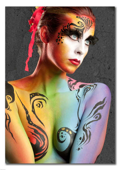 colorful abstract body paint