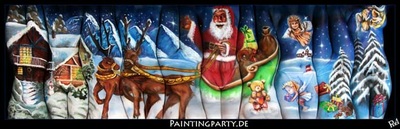 multiple illusion Christmas landscape body paint