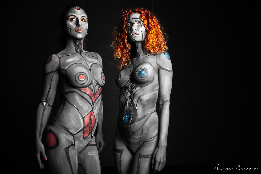 android robot body paint by Lynn Schockmel