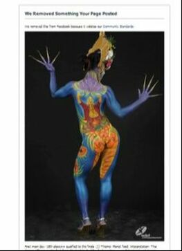 body paint report on facebook